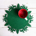 Podkładka okrągła świąteczna zielona 35 cm