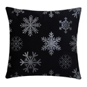 Poduszka dekoracyjna w śnieżynki czarna TALVI 45x45 cm