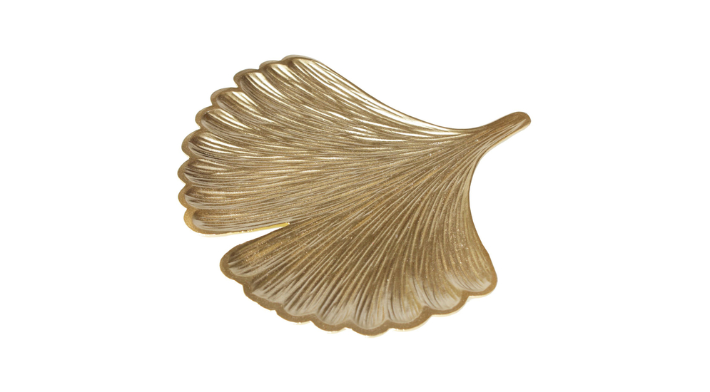Patera dekoracyjna liść złota GINKO 29,5 cm