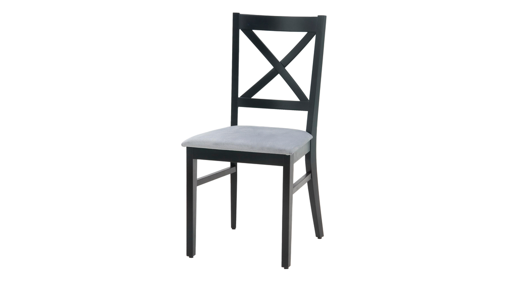 Krzesło do jadalni krzyżowe czarne ZAYDEN