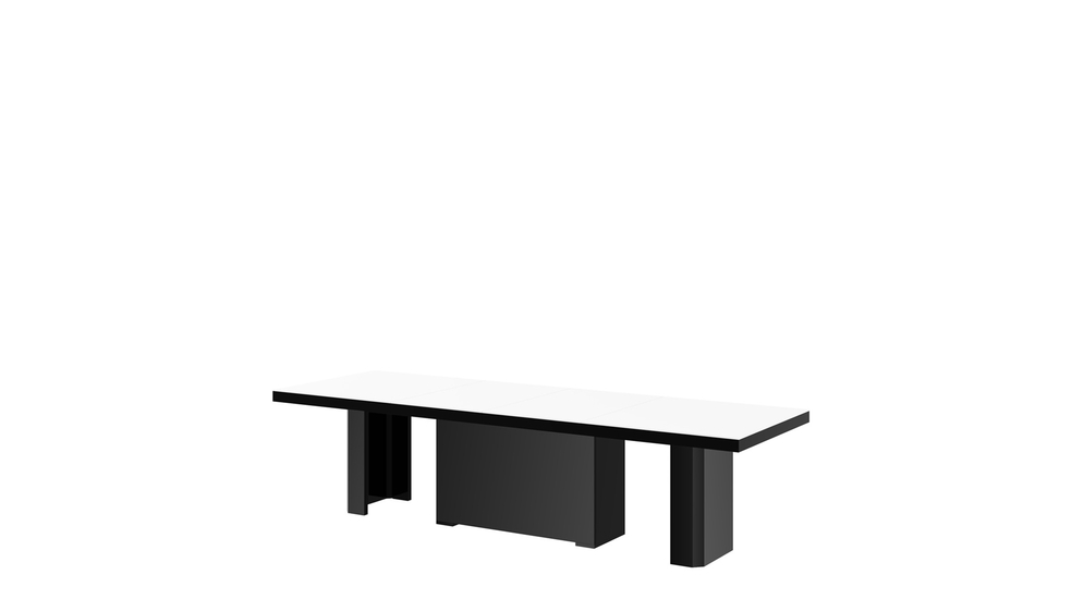 Stół czarny KOLOS MAX z białym blatem.