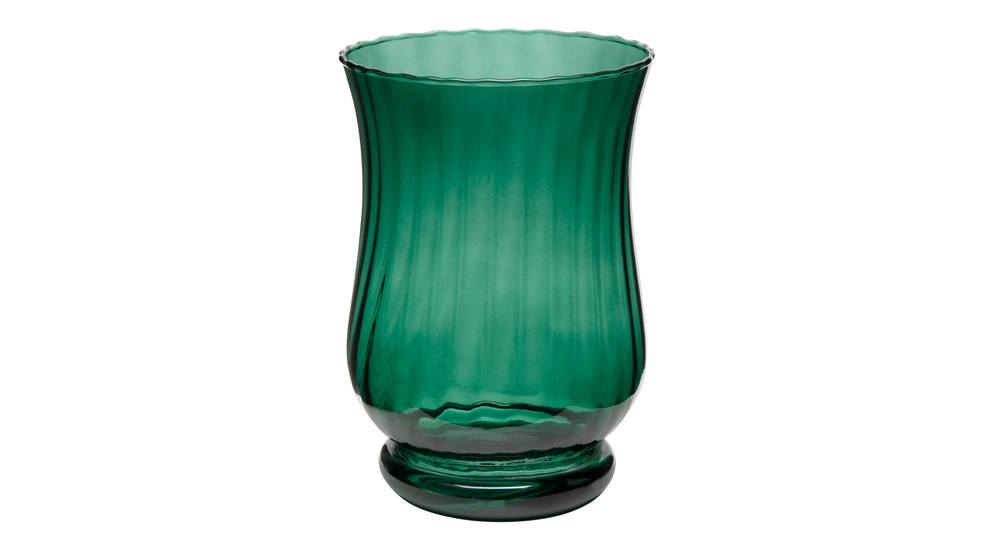 Świecznik szklany zielony OPTYK 20,5 cm