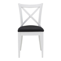 Krzesło białe drewniane czarne siedzisko FRESCO