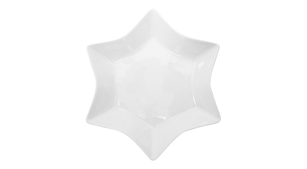 Patera porcelanowa biała GWIAZDKA 26,5x20,4 cm