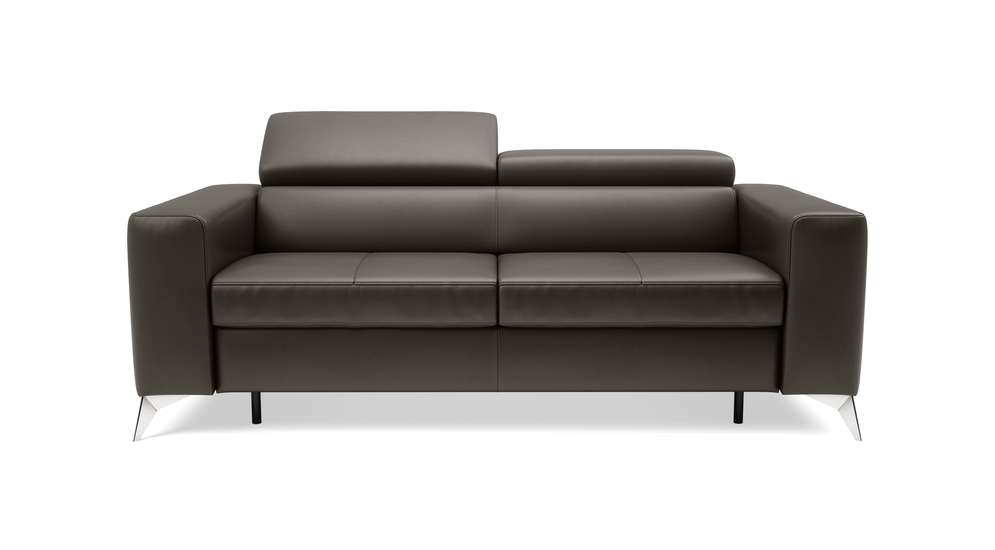 Sofa rozkładana z regulowanymi zagłówkami antracytowa MONO