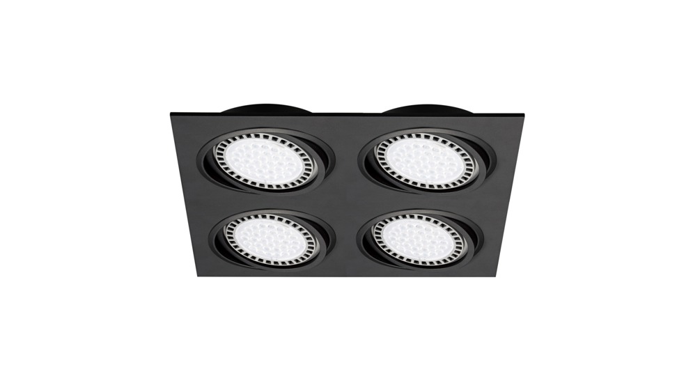 Reflektor 4-punktowy podtynkowy czarny BOXY DL 4
