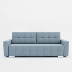 Sofa rozkładana z pikowaniem szaroniebieska LILA