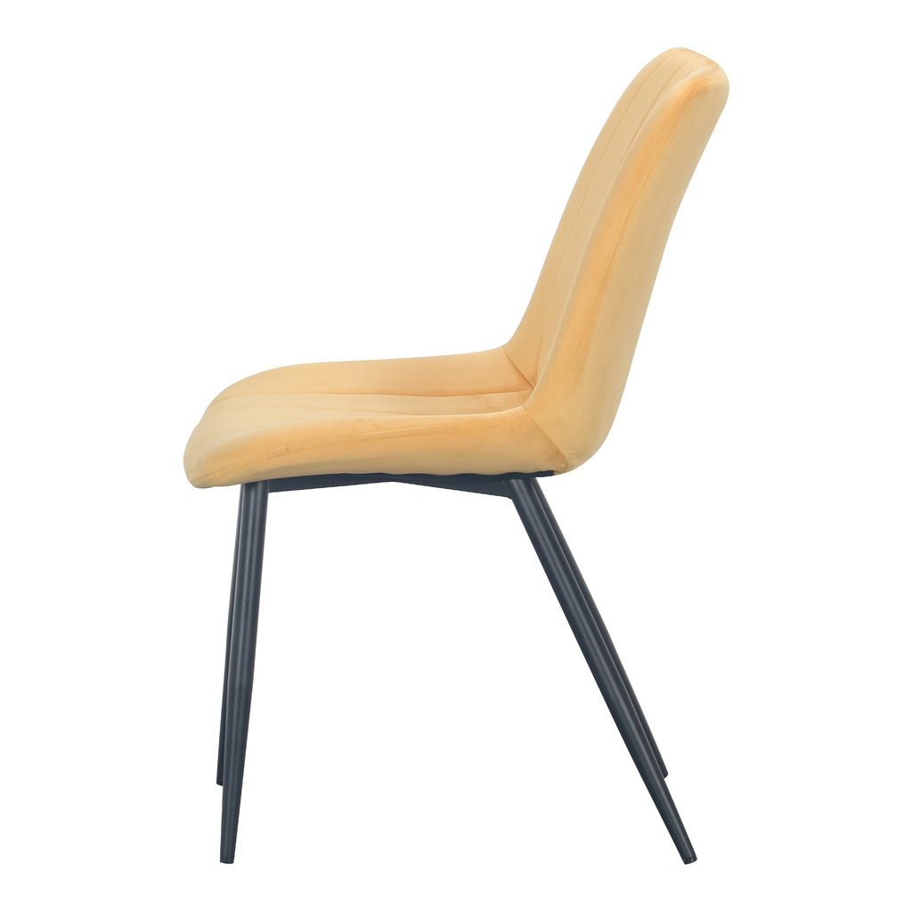 Krzesło tapicerowane DERUCA żółte