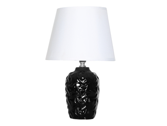 Lampa stołowa z abażurem czarn-biała 31,5 cm