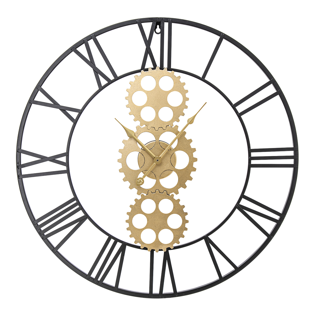Zegar ścienny czarno-złoty 60 cm