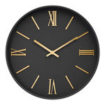 Zegar okrągły glamour czarny 30 cm