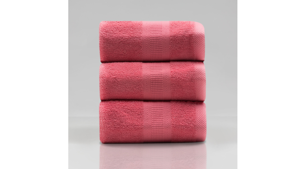 Komplet 3 ręczników bawełnianych różowych 30x30 cm