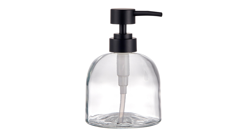 Dozownik do mydła z grubego szkła transparentny 13,7 cm