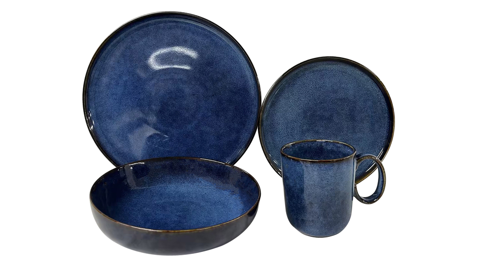 Talerz deserowy ceramiczny niebieski SUELO 21 cm