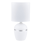 Lampa stołowa ceramiczna biało-srebrna 27 cm