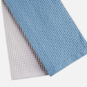 Komplet 2 ręczników kuchennych szaro-niebieskie 50x70 cm
