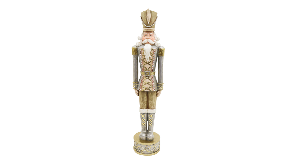 Figurka dziadek do orzechów srebrno-złoty 53 cm