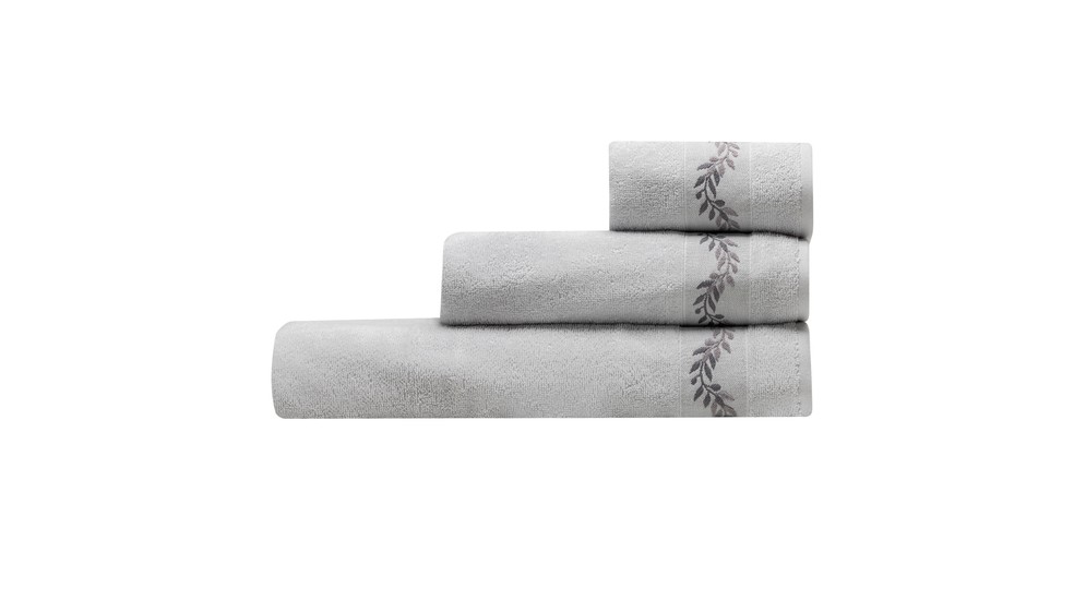 Komplet 3 ręczników szary BOTANIC
