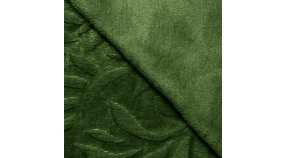 Koc z motywem roślinnym zielony MILO 130x160 cm