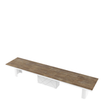 Stół rozkładany KOLOS MAX biały połysk / nadruk efekt rdzy mat