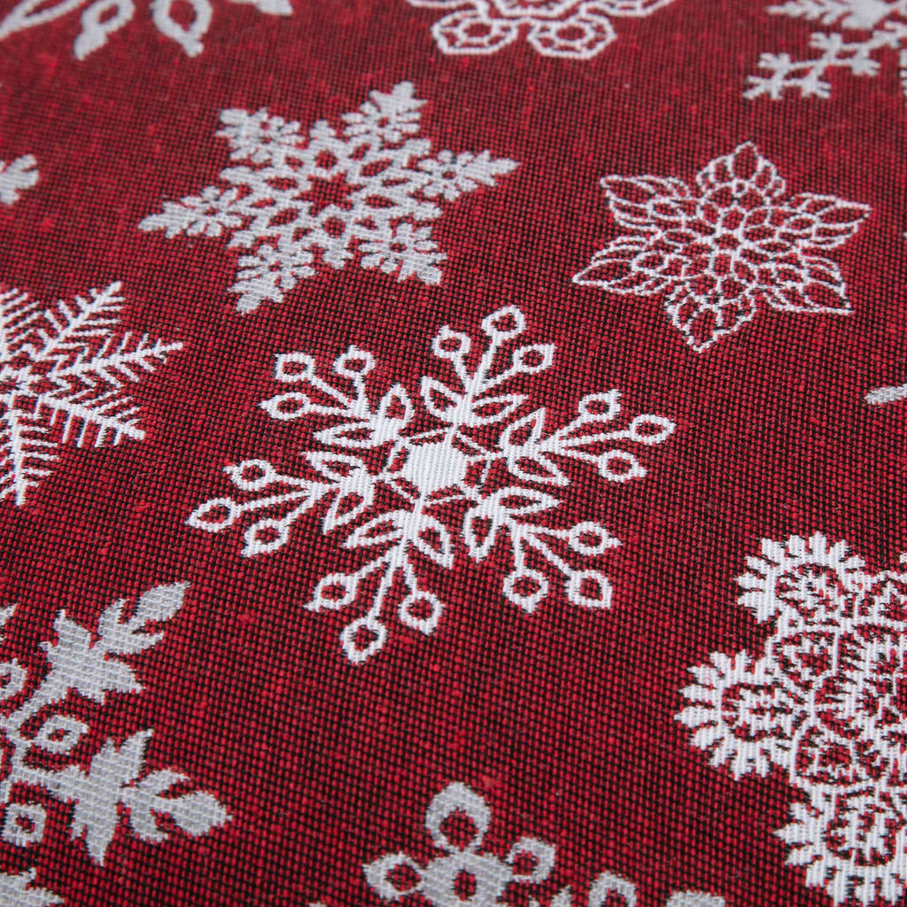 Poduszka świąteczna w śnieżynki czerwona RUNO GWIAZDKI 45x45 cm