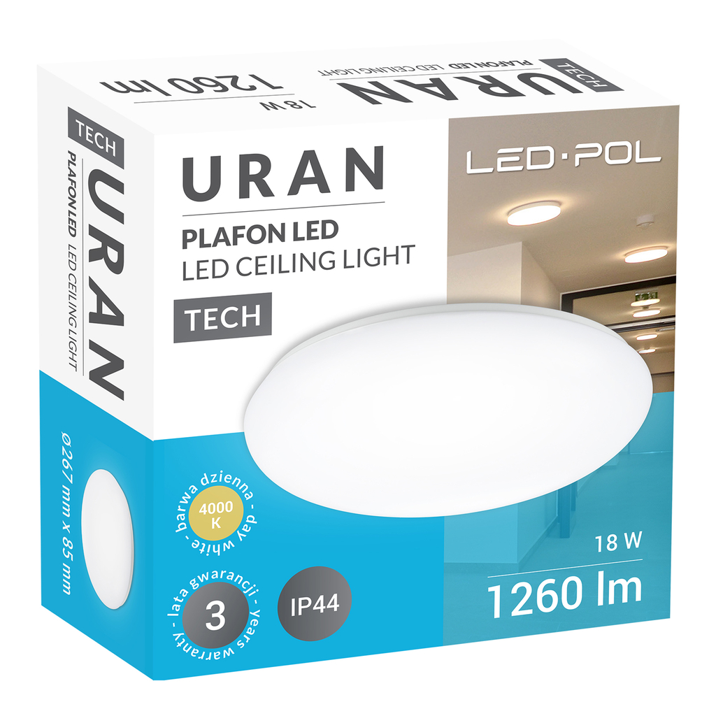 Plafon ORO-URAN LED 18W-DW