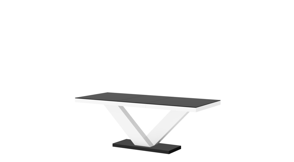 Stół rozkładany VICTORIA MAT biały / czarny