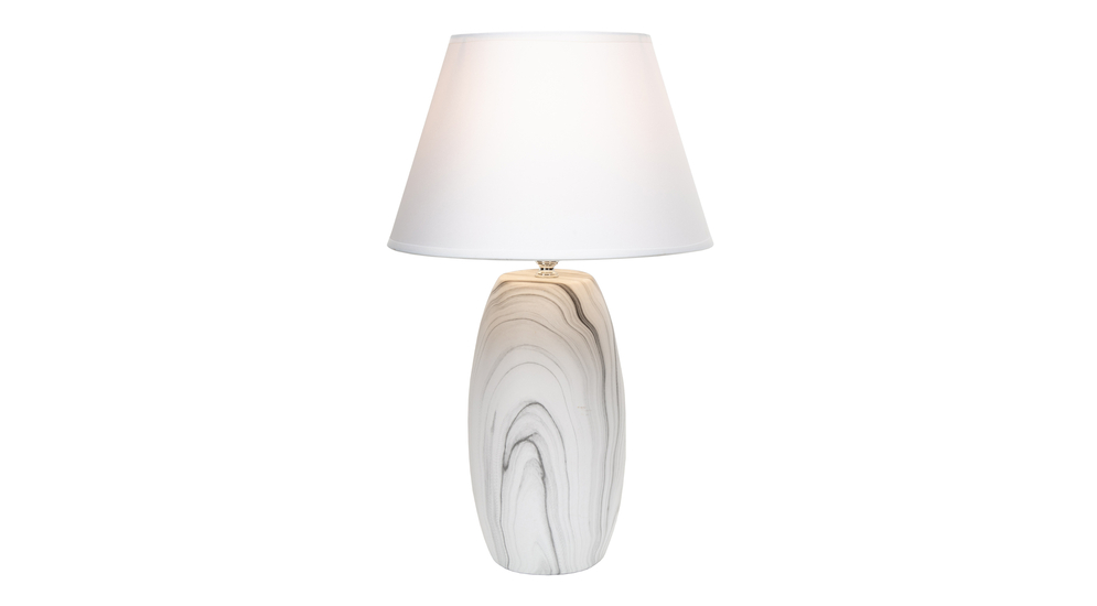 Lampa stołowa ceramiczna biały marmur, 47 cm