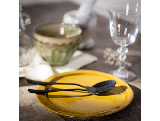 Talerz deserowy ceramiczny żółty GLACIAR 21 cm