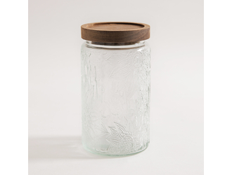 Pojemnik szklany z akacjową pokrywką 1000 ml