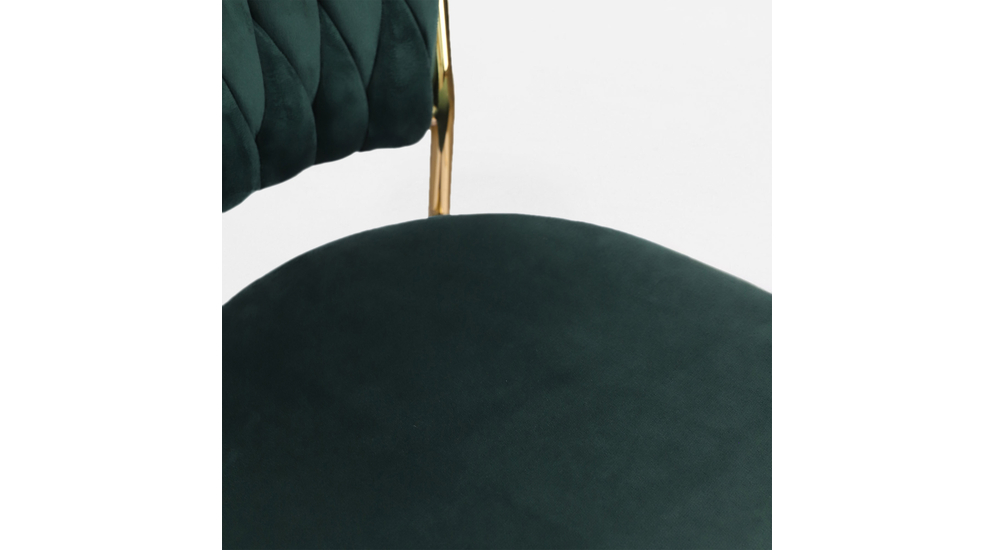 Krzesło barowe na złotych nogach zielone LIANA
