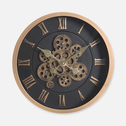 Zegar na ścianę czarno-złoty 40 cm