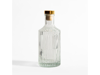 Butelka szklana ryflowana z korkiem 250 ml