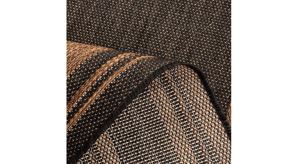 Dywan antracytowy PALMA 120x170 cm wykonany z połączenia włókien polipropylenowych i poliestrowych - detal.