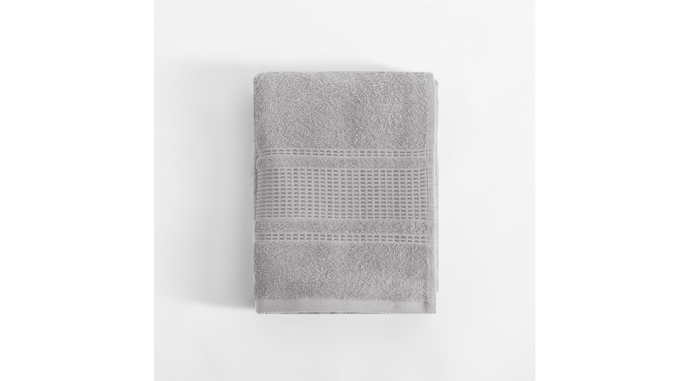 Jasnoszary ręcznik kąpielowy z bawełny