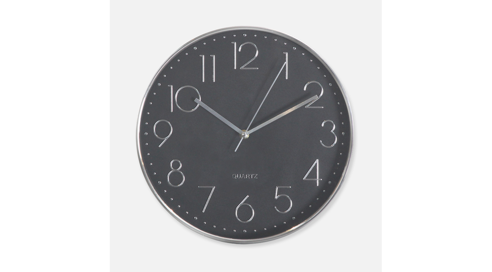 Zegar czarno-srebrny 30 cm
