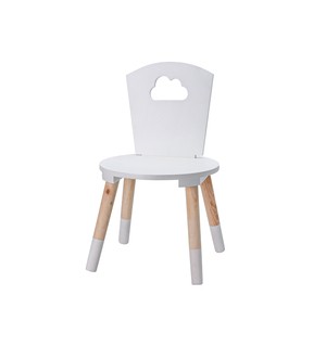 Krzesło dla dzieci białe z chmurką