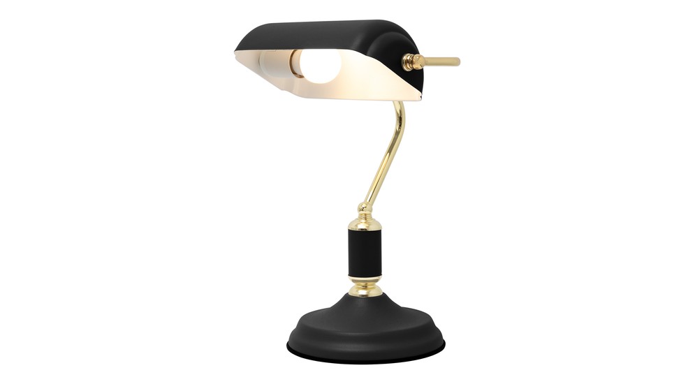 Lampa biurkowa retro czarno-złota ROMA