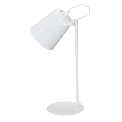 Lampa biurkowa z regulowanym kloszem biała